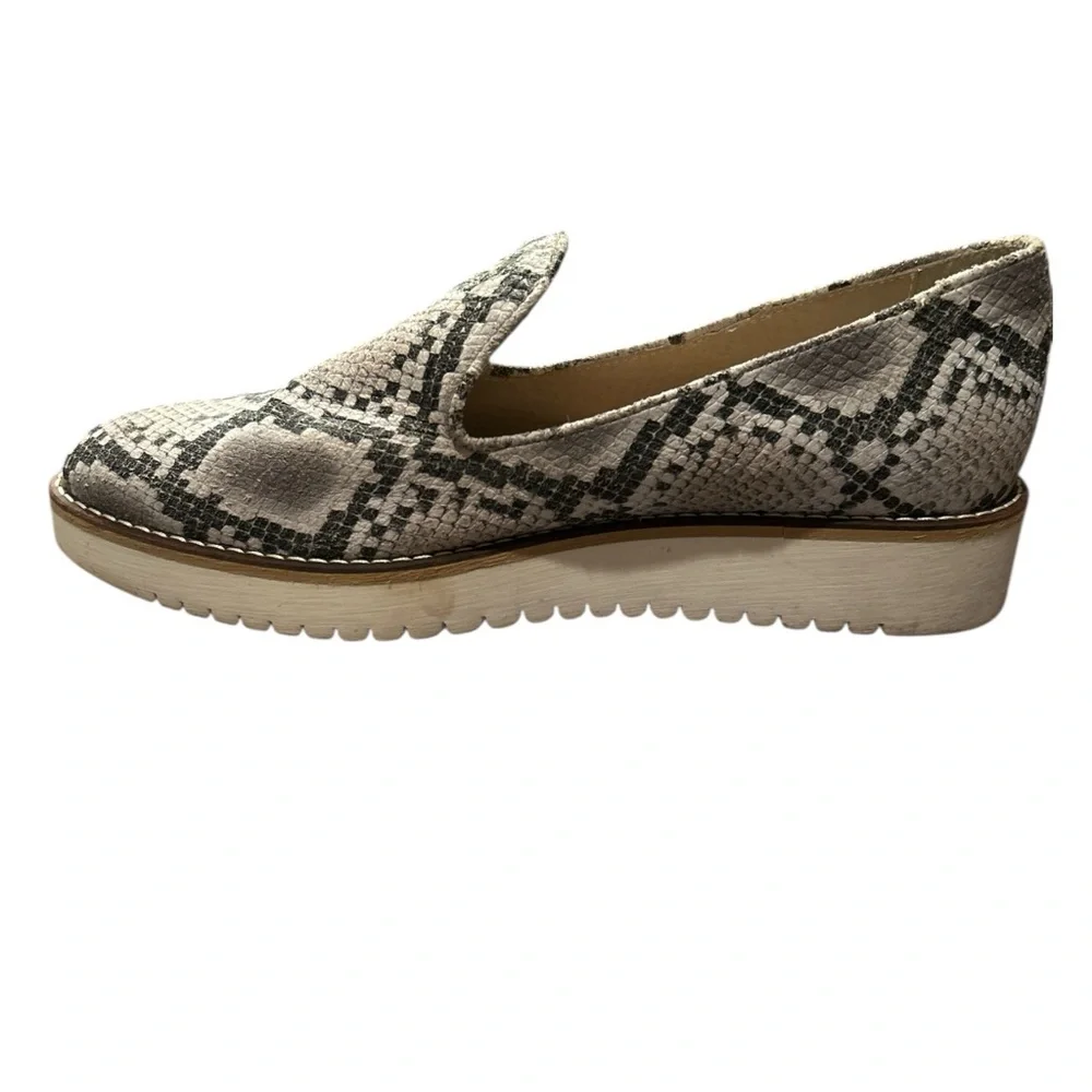 Women’s Snake-Print Slip-On Loafers in Neutral